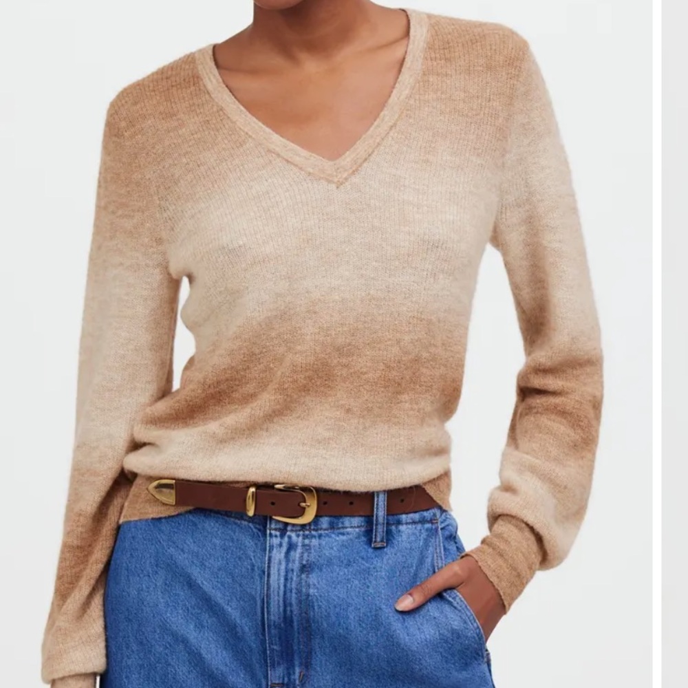 Space Dye Alpaca Blend V-Neck Sweater